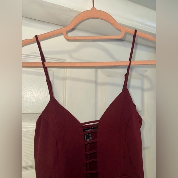 Forever 21 Short Spaghetti Strap Dress with Cutout Holes in Front, Size Small - Picture 3 of 8